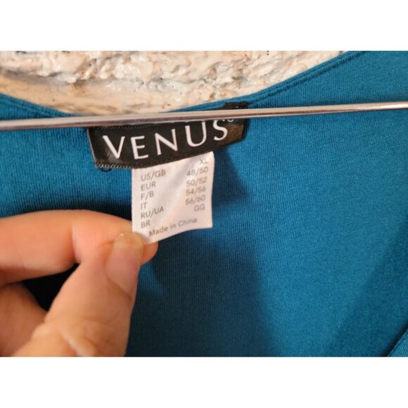 Venus Womens Dress Extra Large XL Bodycon Long Sleeve Blue Pullover BLU127E - Picture 10 of 11